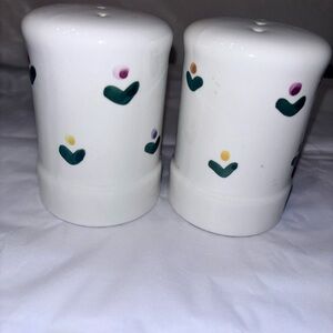 Hand painted in Italy for the Broadway salt and pepper shakers vintage